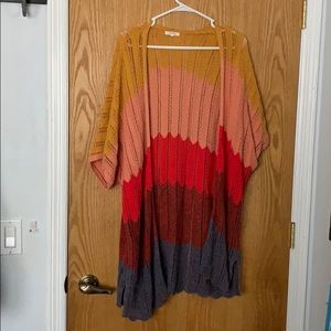 Multi colored cardigan sweater